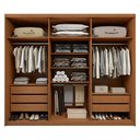 Ver imagem 6 de Guarda-Roupa Casal 6 Portas 5 Gavetas MDF 243cm Áries Amêndoa Clean