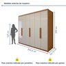 Guarda Roupa Áries 6 Portas 5 Gavetas - 4