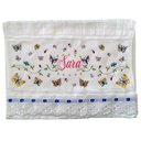 Ver imagem 1 de Toalha Bordada De Mão Lavabo bem trabalhado com lindas e várias Borboletas Dohler Artesanalle FITA A