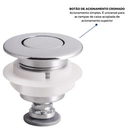 Kit Mecanismo Reparo Completo Entrada e Saída Universal com Boia P/ Caixa Acoplada Descarga | Astra - 6
