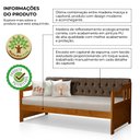 Ver imagem 3 de Sofá Cama Dublin Mona Estofado Capitonê Veludo Marrom Madeira com 1 Colchão - Castanho