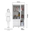 Ver imagem 3 de Guardaroupa Infantil Peroba Junior 3 Portas 3 Gaveta Branco