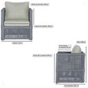 Ver imagem 4 de 4 Poltronas Madri Alumínio Corda Náutica Estofado 3 Trama Prata