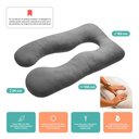 Ver imagem 2 de Almofada Travesseiro de Corpo Gestante Relaxante Isa Grande Macia Veludo Cinza - Desk Design
