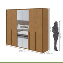 Ver mais imagens de Guarda-roupa 6 Portas 6 Gavetas 100% Mdf Imperatore com Espelho