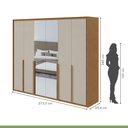 Ver mais imagens de Guarda-roupa 6 Portas 6 Gavetas 100% Mdf Imperatore com Espelho