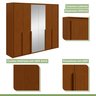 Guarda-roupa 6 Portas 6 Gavetas 100% Mdf Imperatore com Espelho - 4