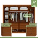 Ver imagem 6 de Guarda-roupa 6 Portas 6 Gavetas 100% Mdf Imperatore com Espelho