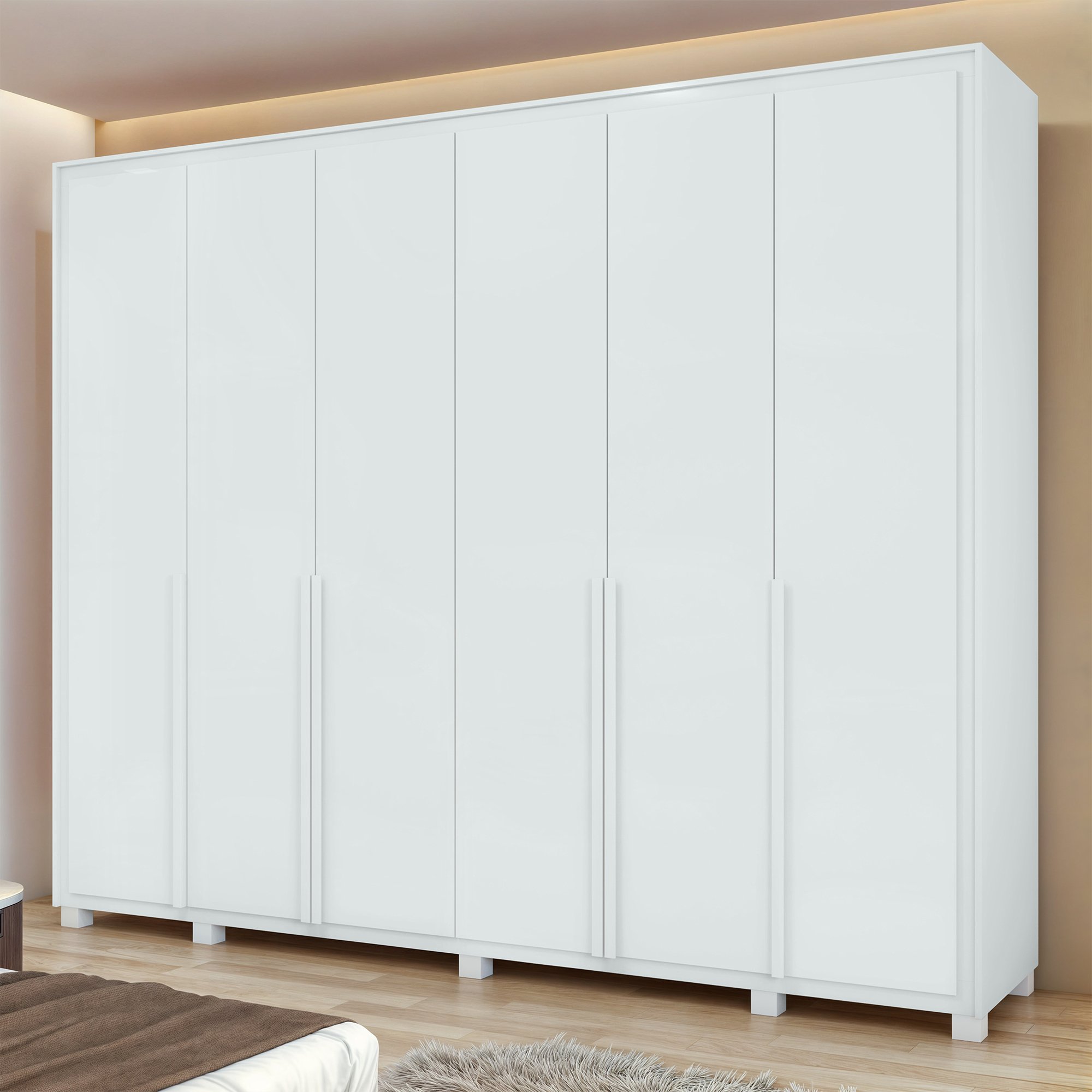 Guarda-roupa 6 Portas 6 Gavetas 100% Mdf Detroid com Pés  - 1