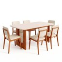 Ver imagem 3 de Conjunto Sala de Jantar 1 Mesa Retangular Tali 180cm 6 Cadeiras Miriti CabeCasa MadeiraOriginals