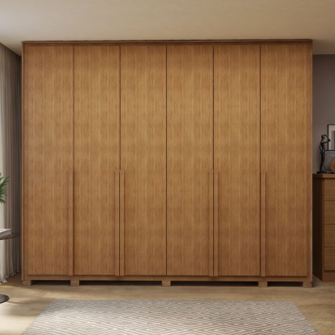 Guarda-roupa 6 Portas 6 Gavetas 100% Mdf Detroid com Pés