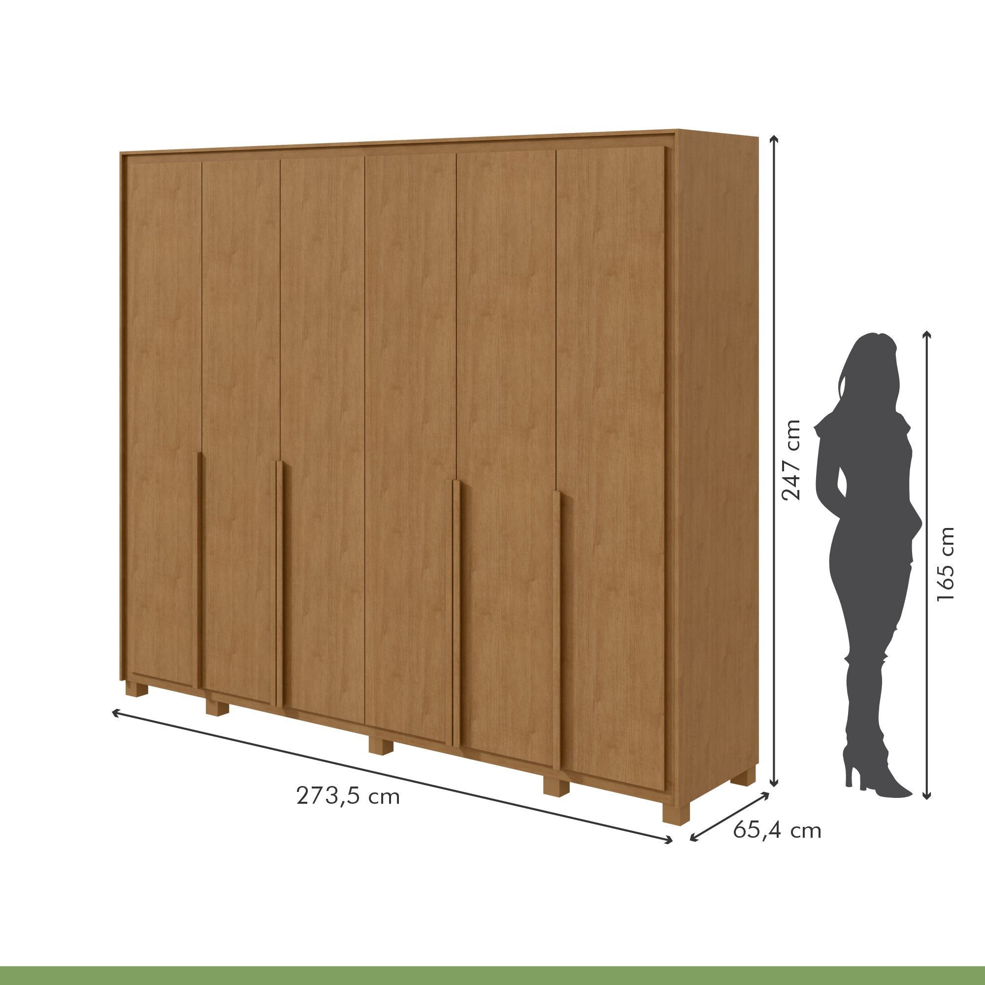 Guarda-roupa 6 Portas 6 Gavetas 100% Mdf Detroid com Pés  - 7