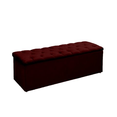 Recamier Baú Lana para Cama Box Solteiro 90 Cm - Sv Decor:bordo