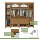 Ver imagem 7 de Guarda-roupa 6 Portas 6 Gavetas 100% Mdf Imperatore com Pés