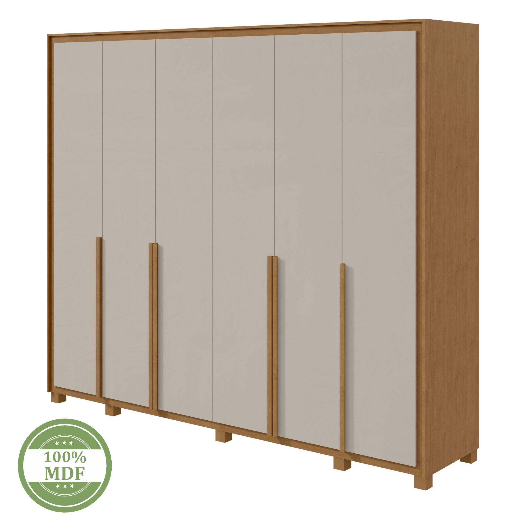 Guarda-roupa 6 Portas 6 Gavetas 100% Mdf Imperatore com Pés - 10