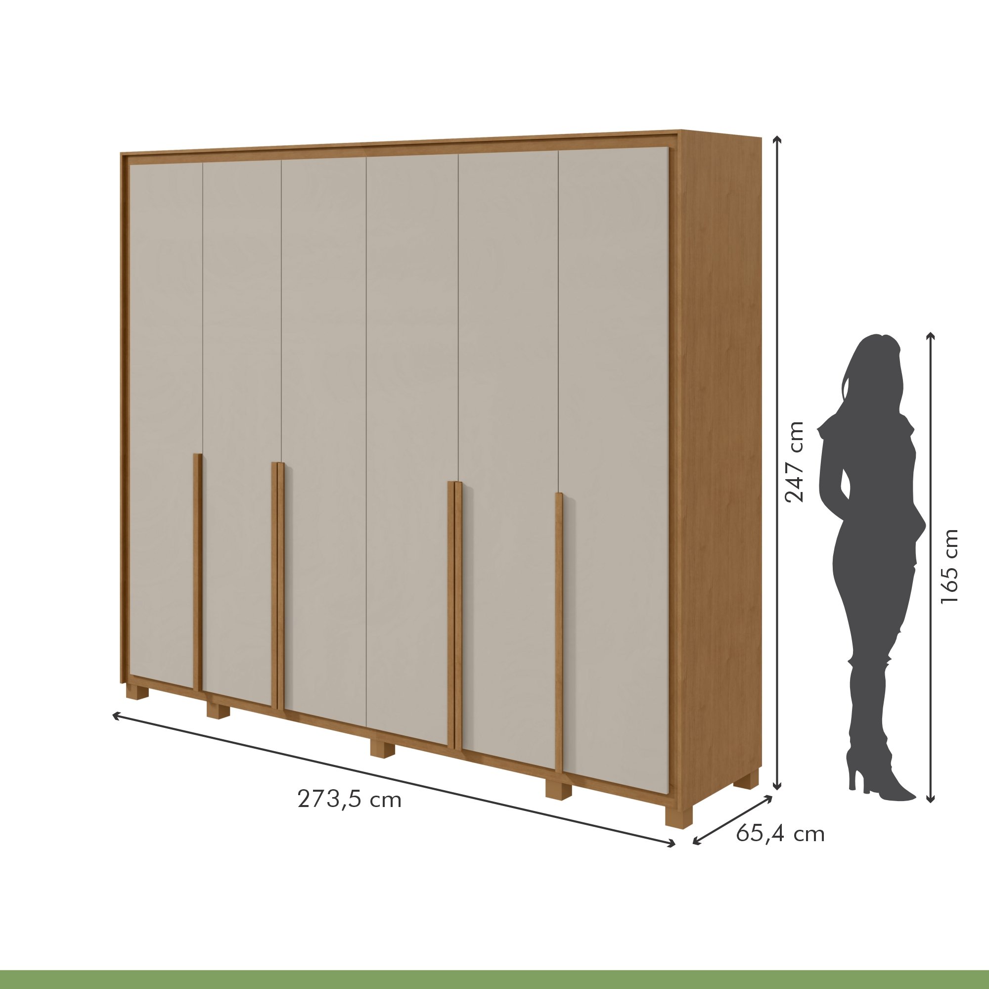 Guarda-roupa 6 Portas 6 Gavetas 100% Mdf Imperatore com Pés - 7