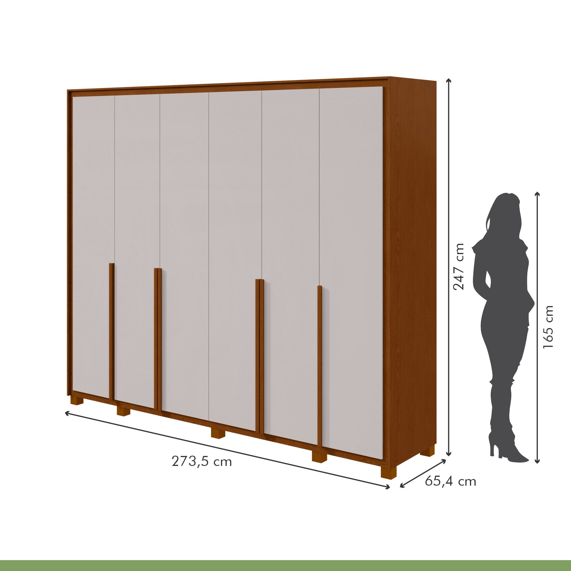 Guarda-roupa 6 Portas 6 Gavetas 100% Mdf Imperatore com Pés - 7