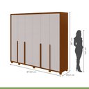 Ver mais imagens de Guarda-roupa 6 Portas 6 Gavetas 100% Mdf Imperatore com Pés