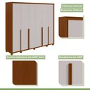 Ver imagem 4 de Guarda-roupa 6 Portas 6 Gavetas 100% Mdf Imperatore com Pés