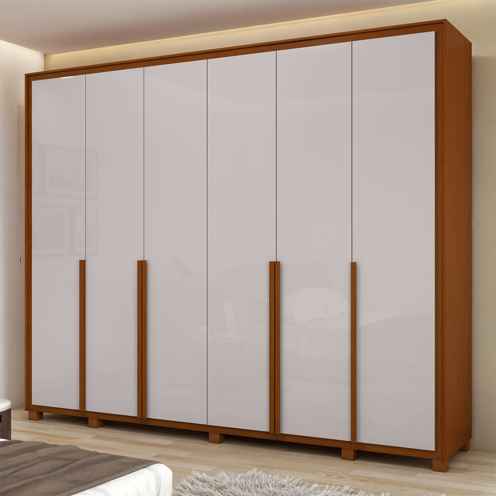 Guarda-roupa 6 Portas 6 Gavetas 100% Mdf Imperatore com Pés - 1