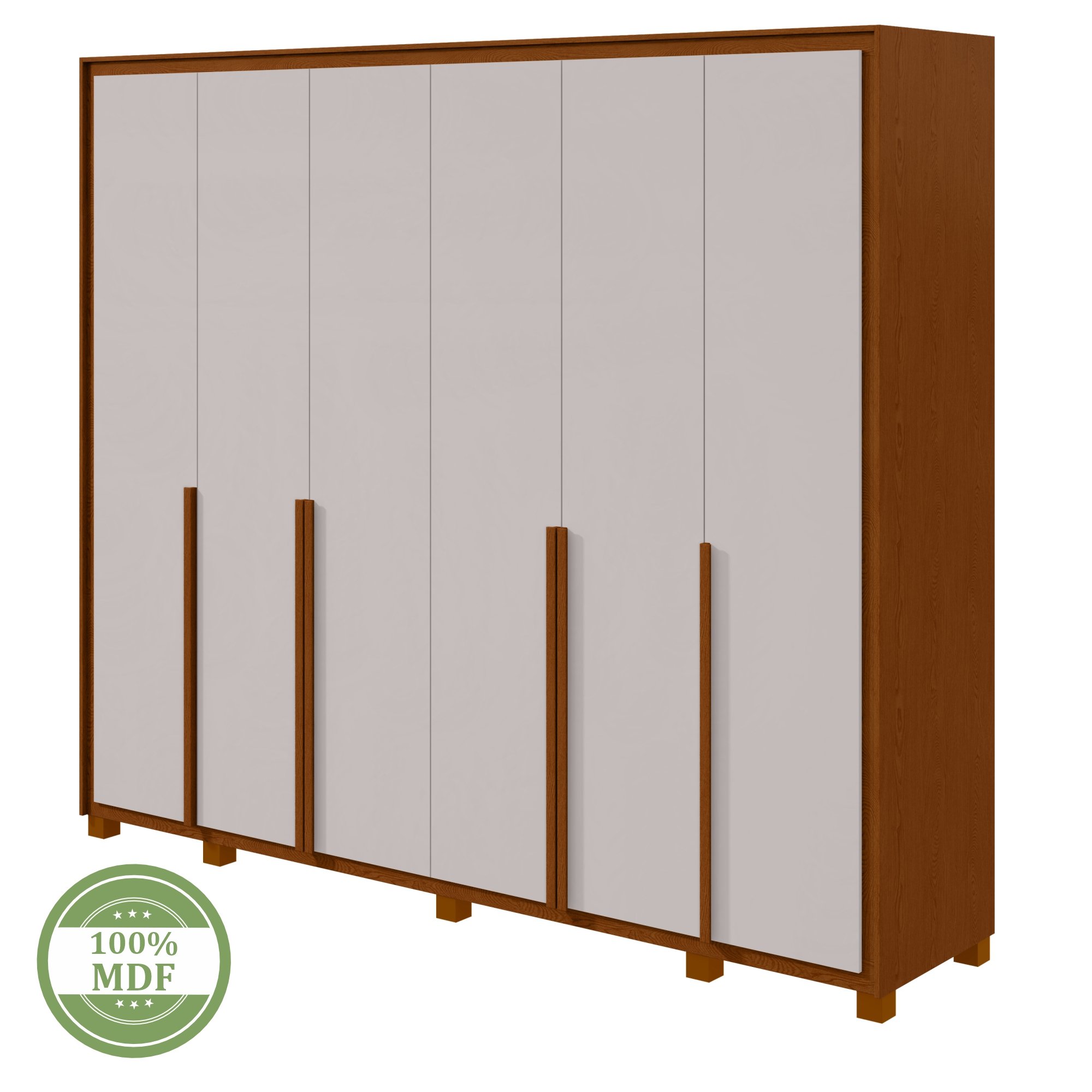 Guarda-roupa 6 Portas 6 Gavetas 100% Mdf Imperatore com Pés - 10