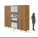 Ver mais imagens de Guarda-roupa 6 Portas 6 Gavetas 100% Mdf Imperatore com Espelho e com Pés