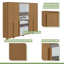Ver imagem 4 de Guarda-roupa 6 Portas 6 Gavetas 100% Mdf Imperatore com Espelho e com Pés