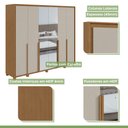 Ver imagem 4 de Guarda-roupa 6 Portas 6 Gavetas 100% Mdf Imperatore com Espelho e com Pés