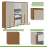Guarda-roupa 6 Portas 6 Gavetas 100% Mdf Imperatore com Espelho e com Pés - 4