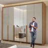 Guarda-roupa 6 Portas 6 Gavetas 100% Mdf Imperatore com Espelho e com Pés - 10