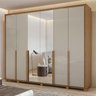 Guarda-roupa 6 Portas 6 Gavetas 100% Mdf Imperatore com Espelho e com Pés - 2