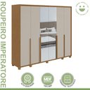 Ver imagem 3 de Guarda-roupa 6 Portas 6 Gavetas 100% Mdf Imperatore com Espelho e com Pés