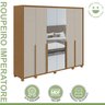 Guarda-roupa 6 Portas 6 Gavetas 100% Mdf Imperatore com Espelho e com Pés - 3