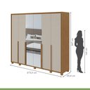 Ver mais imagens de Guarda-roupa 6 Portas 6 Gavetas 100% Mdf Imperatore com Espelho e com Pés