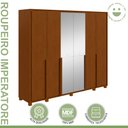 Ver imagem 3 de Guarda-roupa 6 Portas 6 Gavetas 100% Mdf Imperatore com Espelho e com Pés