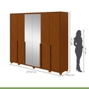 Ver mais imagens de Guarda-roupa 6 Portas 6 Gavetas 100% Mdf Imperatore com Espelho e com Pés