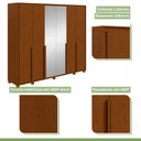 Ver imagem 4 de Guarda-roupa 6 Portas 6 Gavetas 100% Mdf Imperatore com Espelho e com Pés