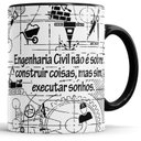 Ver imagem 2 de Caneca Profissão Engenharia Civil com Alça e Interior Preto