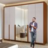 Guarda-roupa 6 Portas 6 Gavetas 100% Mdf Imperatore com Espelho e com Pés - 10