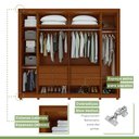 Ver imagem 7 de Guarda-roupa 6 Portas 6 Gavetas 100% Mdf Imperatore com Espelho e com Pés