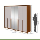 Ver mais imagens de Guarda-roupa 6 Portas 6 Gavetas 100% Mdf Imperatore com Espelho e com Pés
