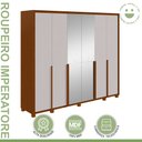 Ver imagem 3 de Guarda-roupa 6 Portas 6 Gavetas 100% Mdf Imperatore com Espelho e com Pés