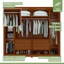 Ver imagem 5 de Guarda-roupa 6 Portas 6 Gavetas 100% Mdf Imperatore com Espelho e com Pés