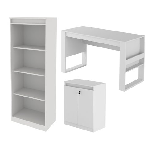 Conjunto para Escritório 3 Peças Branco Tecnomobili