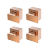 Kit 4 Acabamentos Rose-gold para Registro Base Deca 3/4-1/2 Pressão Gaveta Metal Premium - 1