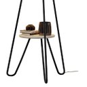 Ver imagem 3 de Abajur de Chão Luminária Estilo Industrial Pés de Ferro Preto Cúpula Redonda Preta C/mesinha Canto