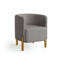 Ver imagem 2 de Poltrona Requinte Linho Elegante Pés Madeira Sala Escritório - Cinza