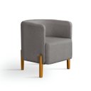 Ver imagem 5 de Poltrona Requinte Linho Elegante Pés Madeira Sala Escritório - Cinza