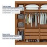 Guarda-roupa Casal 2 Portas 6 Gavetas 100% Mdf Toronto - 11