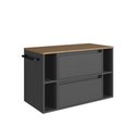 Ver imagem 1 de Gabinete de Banheiro Suspenso 80cm com 4 Nichos 1 Toalheiro 1 Porta e 1 Gaveta Mel/grafite -